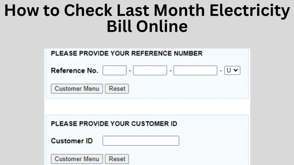 How to Check Last Month Electricity Bill Online